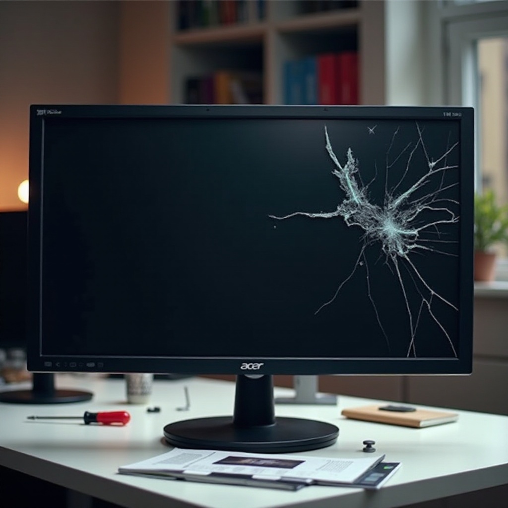 поломанный монитор Acer