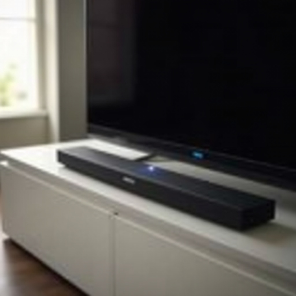 bose soundbar white light left to right