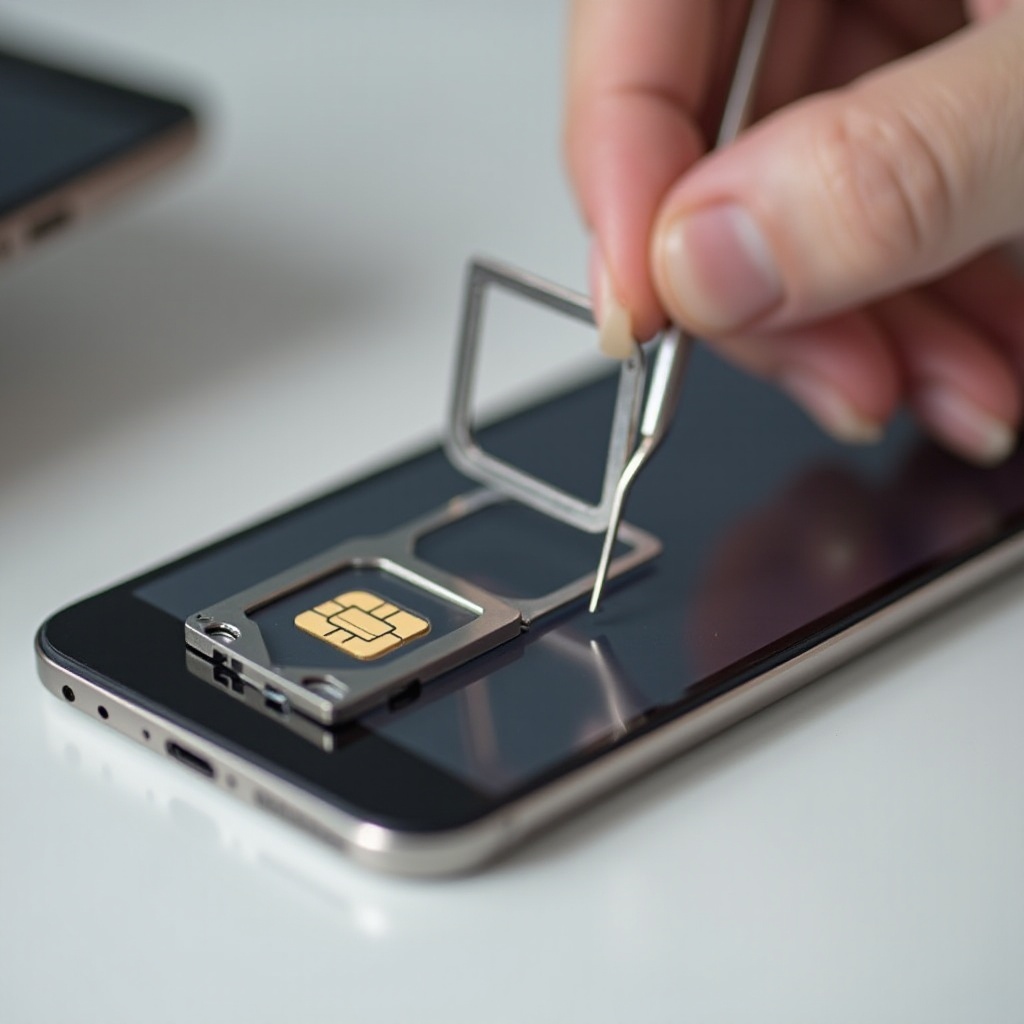 как вынуть сломанный лоток для SIM-карты