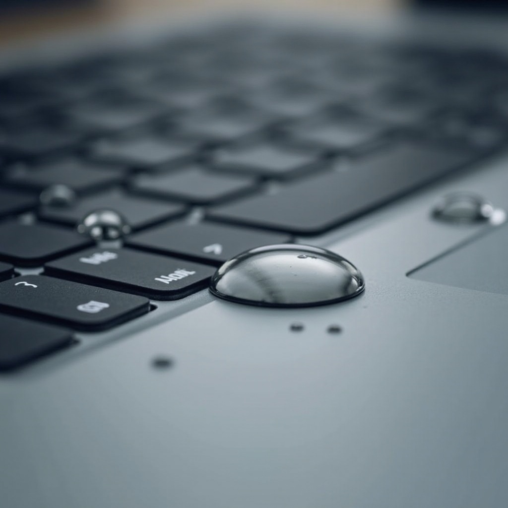 Wasser auf die Laptop-Tastatur verschüttet