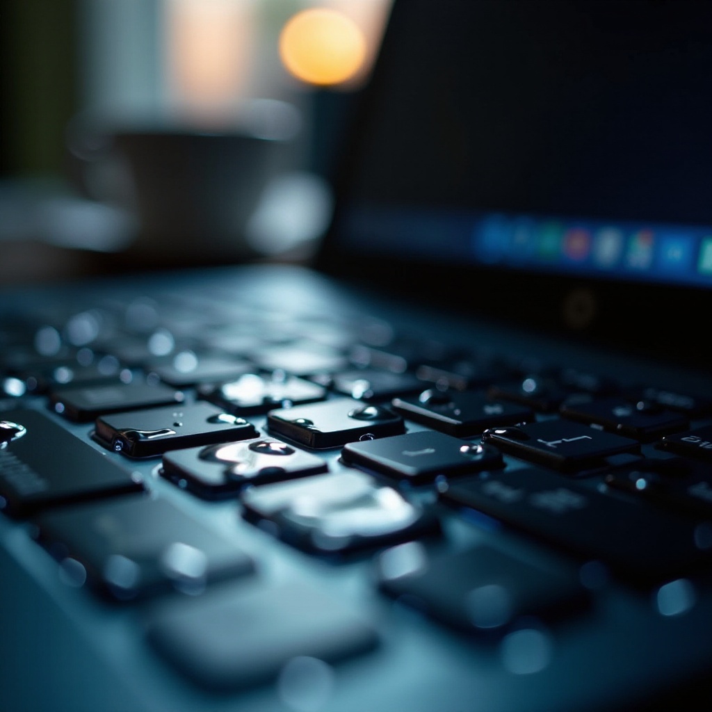 derramado agua en el teclado del portátil