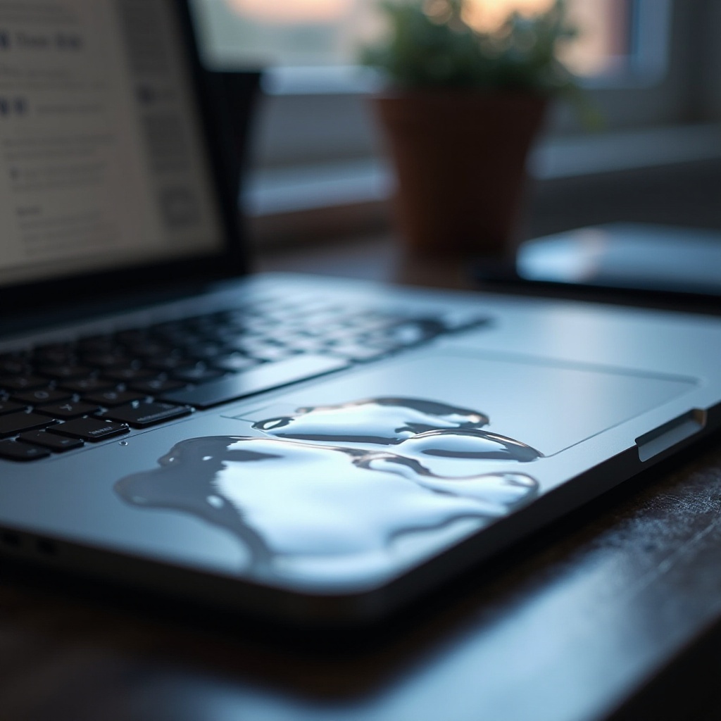 agua derramada sobre el MacBook